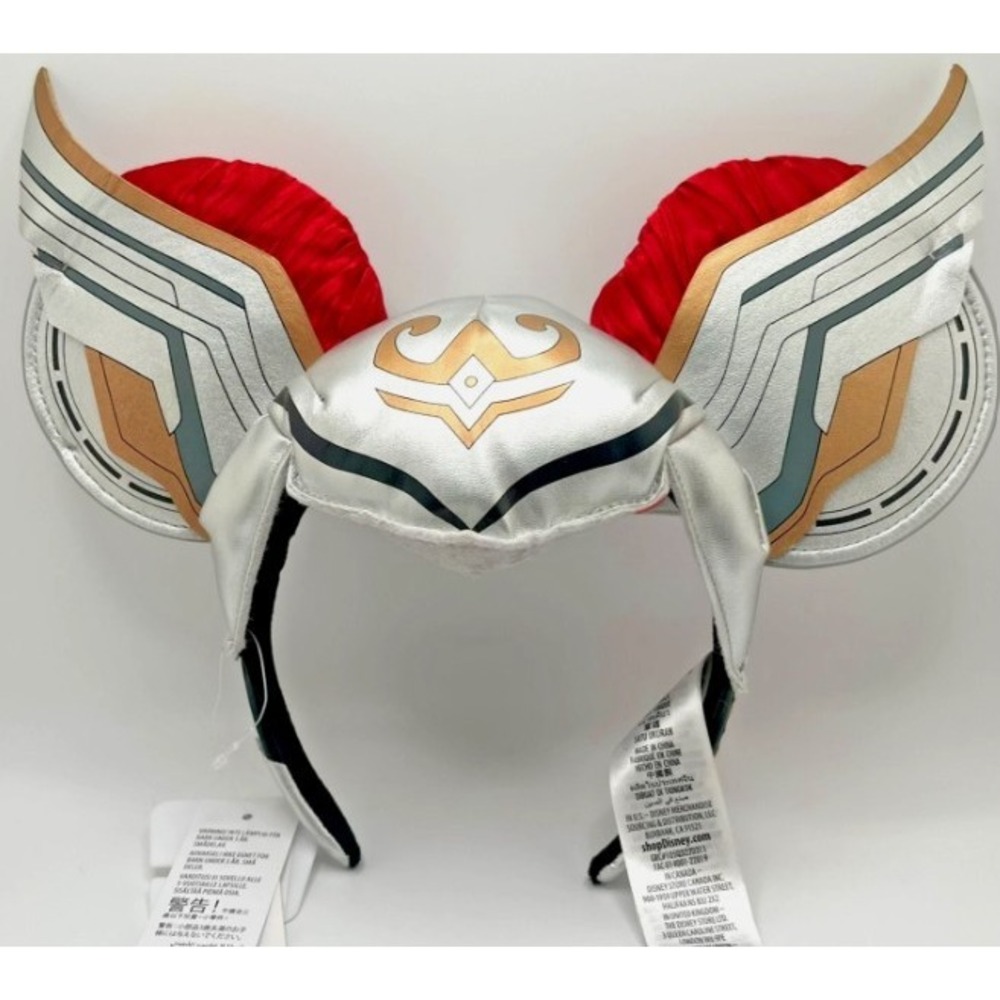 Disney‎ Parks Marvel Mighty Thor Jane Foster Ears Headband Silver Red NEW 21342